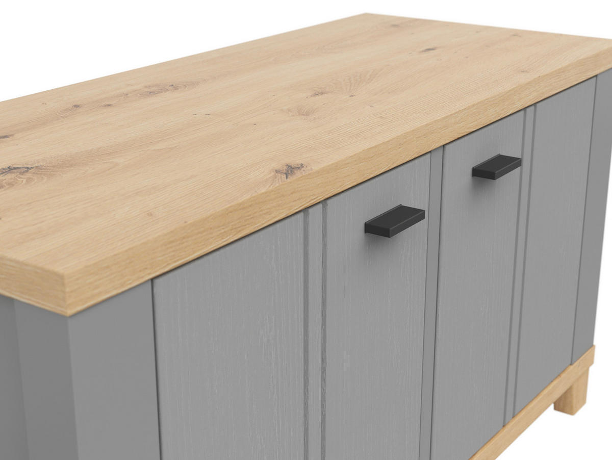 GARDEROBENBANK  in 94/51/38 cm  - Graphitfarben/Eiche Artisan, LIFESTYLE, Holzwerkstoff/Kunststoff (94/51/38cm) - Hom`in