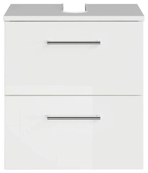 WASCHBECKENUNTERSCHRANK 45/49,8/38,3 cm  - Chromfarben/Weiß Hochglanz, KONVENTIONELL, Holzwerkstoff/Metall (45/49,8/38,3cm) - Sadena