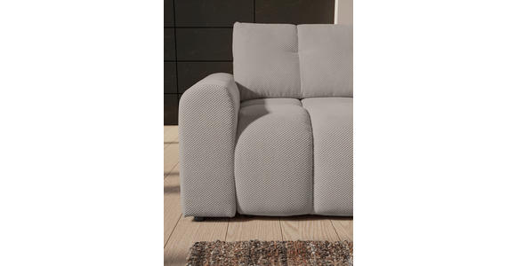 ECKSOFA in Flachgewebe Greige  - Greige/Schwarz, KONVENTIONELL, Kunststoff/Textil (256/157cm) - Carryhome