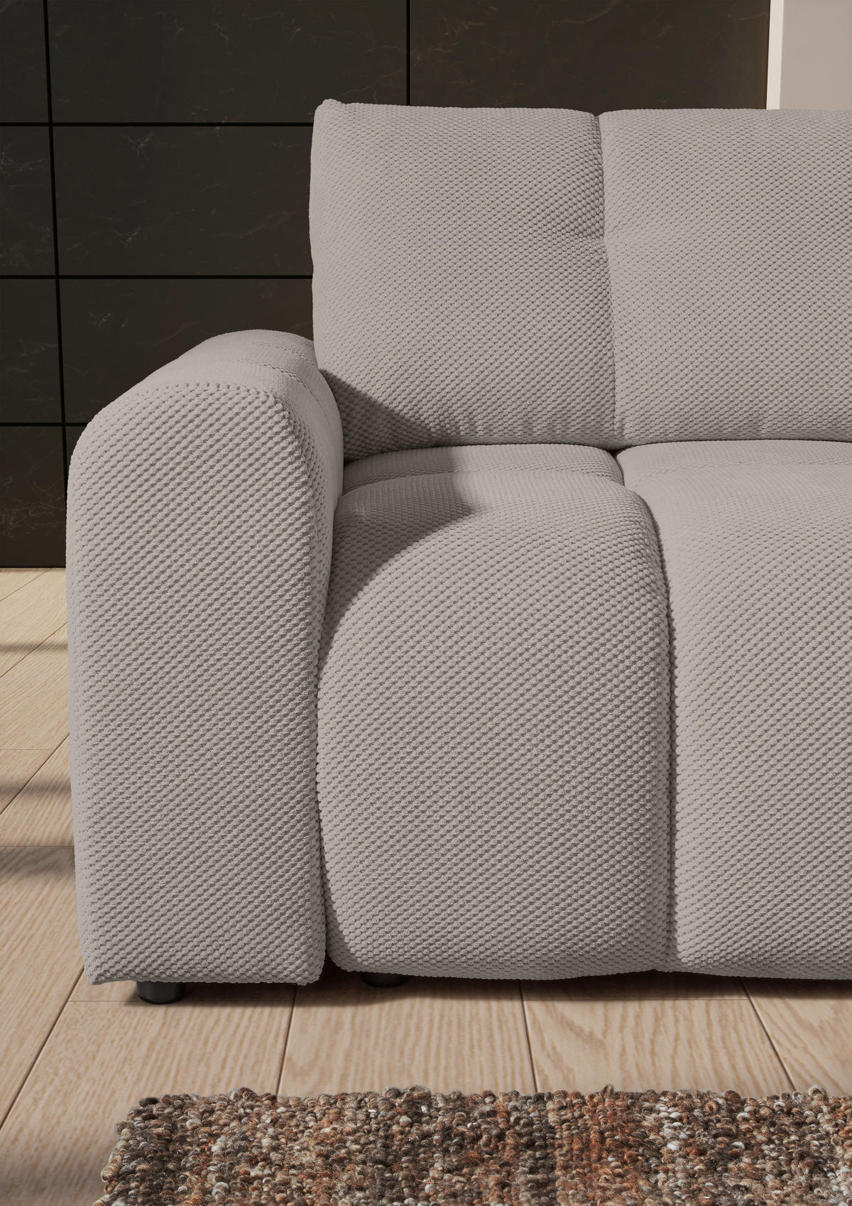 ECKSOFA Braun Flachgewebe  - Schwarz/Braun, KONVENTIONELL, Kunststoff/Textil (256/157cm) - Carryhome