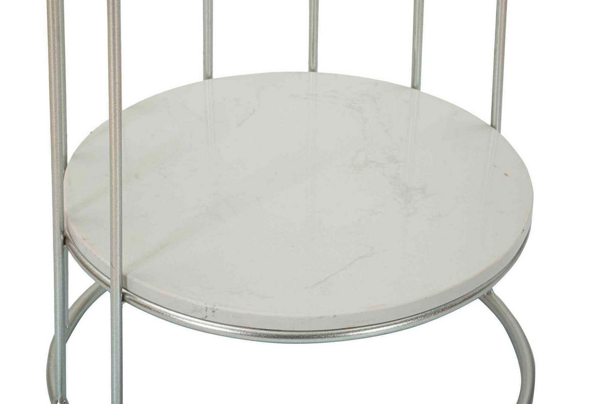 COUCHTISCH Silberfarben  - Silberfarben, Basics, Stein/Metall (40/76/40cm)