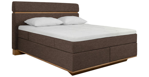 BOXSPRINGBETT 180/200 cm  in Braun  - Eichefarben/Braun, Natur, Holz/Textil (180/200cm) - Linea Natura