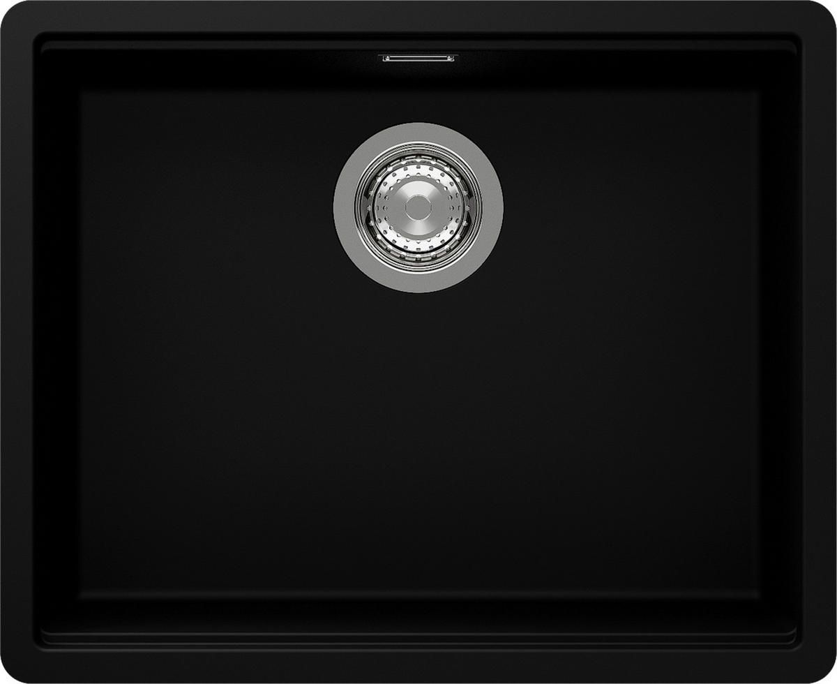 SPÜLE KIRN100LFBNGT  - Schwarz, Basics, Stein (55,6/28,9/45,6cm) - Schock