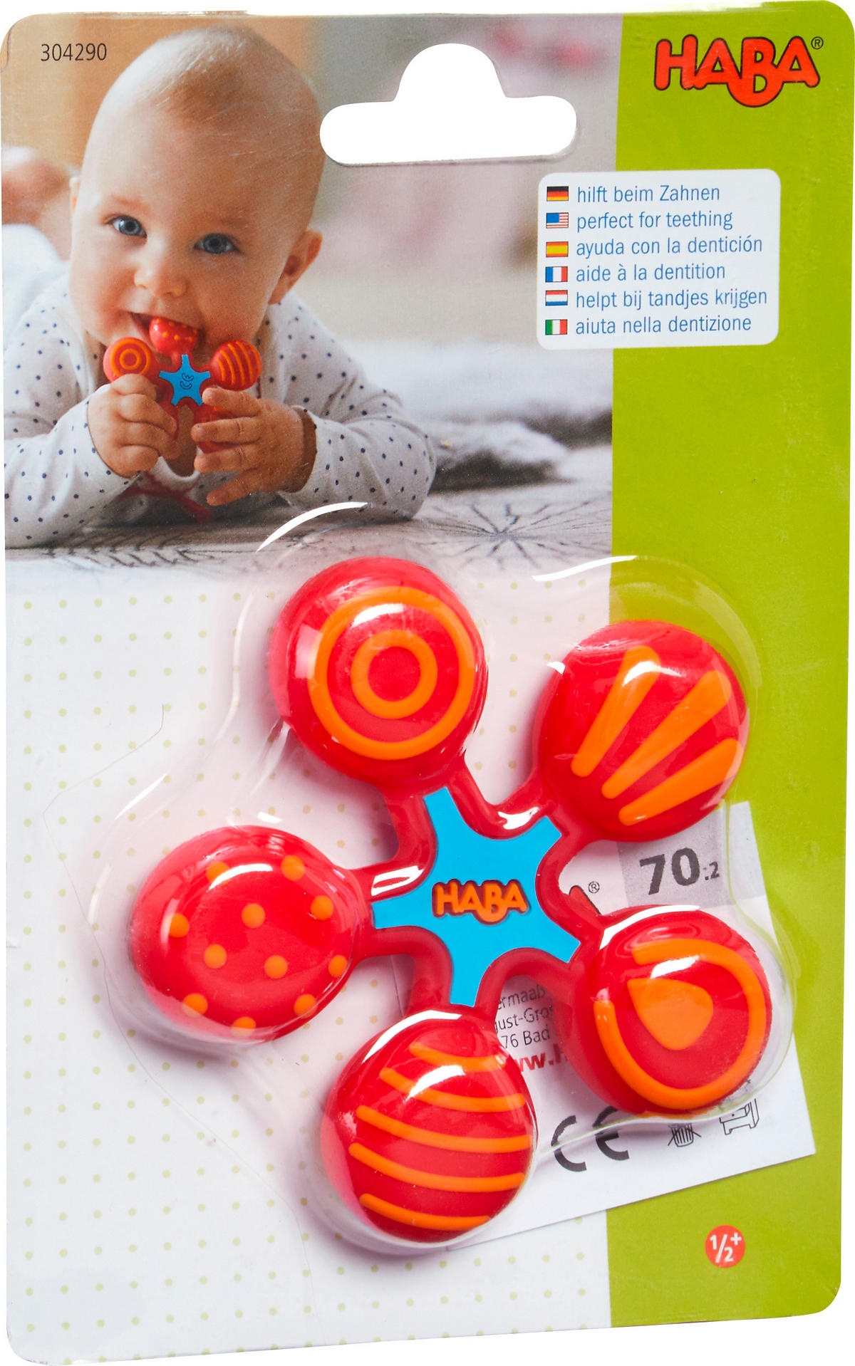 GREIFLING  - Rot, Basics, Kunststoff (8/2cm) - Haba