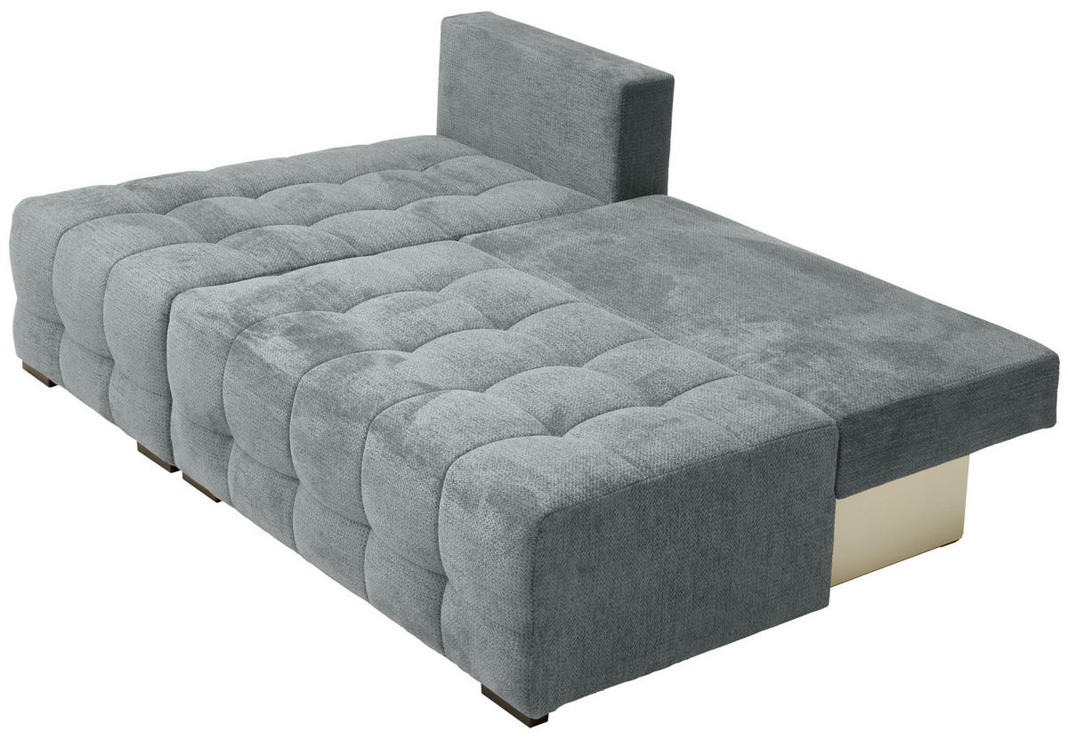 ECKSOFA in Chenille Grau  - Schwarz/Grau, MODERN, Kunststoff/Textil (145/204cm) - home24