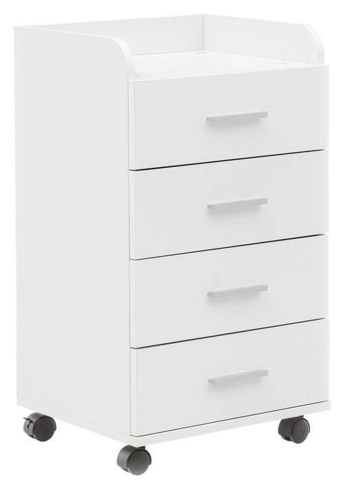 ROLLCONTAINER Weiß  - Silberfarben/Weiß, KONVENTIONELL, Holzwerkstoff/Kunststoff (40/70,5/33cm) - MID.YOU
