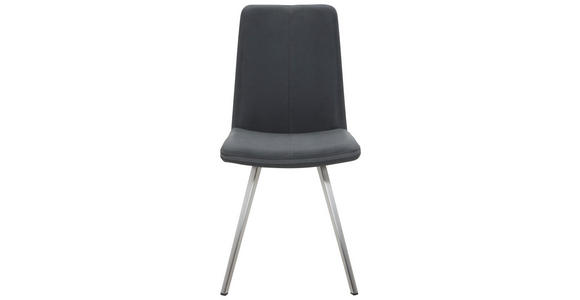 STUHL Anthrazit, Edelstahlfarben, Grau - Edelstahlfarben/Anthrazit, Design, Textil/Metall (45/92/63cm) - Voleo