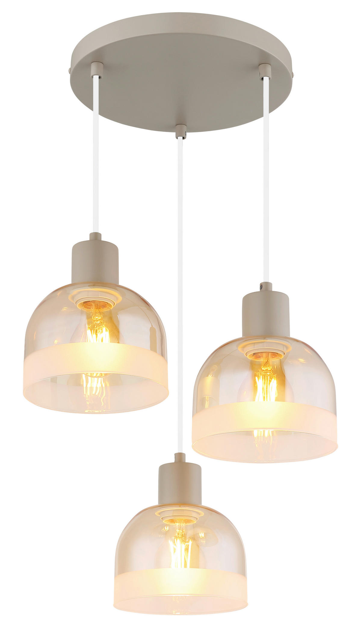 HÄNGELEUCHTE Kairo 33/150 cm  - Sandfarben/Orange, Design, Glas/Kunststoff (33/150cm) - Globo