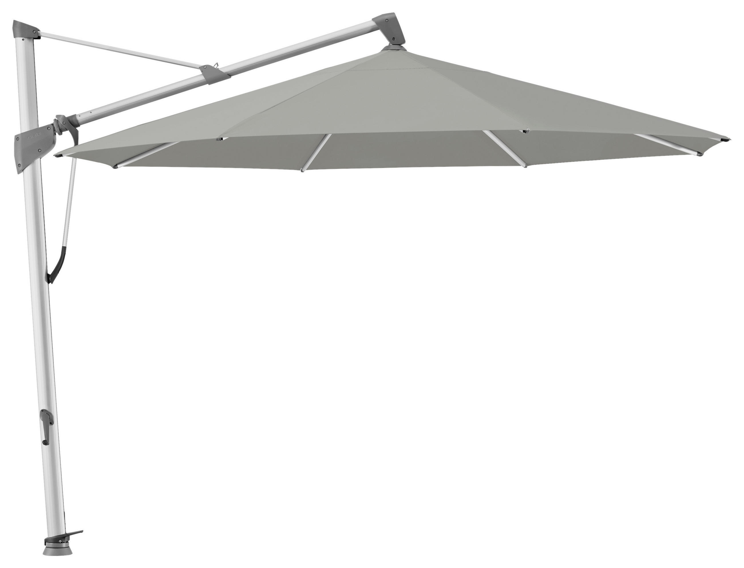 AMPELSCHIRM 350x350 cm Dunkelgrau  - Dunkelgrau/Alufarben, MODERN, Textil/Metall (350/350cm) - Glatz