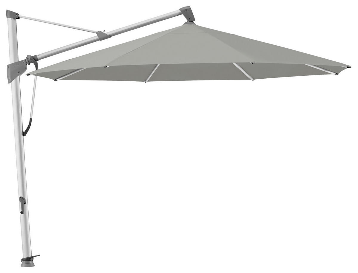 AMPELSCHIRM 350x350 cm Dunkelgrau  - Dunkelgrau/Alufarben, MODERN, Textil/Metall (350/350cm) - Glatz