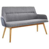 KLOP, les, tekstil barve hrasta, temno siva  - temno siva/barve hrasta, Konvencionalno, tekstil/les (157/88/62,5cm) - Linea Natura