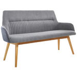 SITZBANK 157/88/62,5 cm Webstoff Eichefarben, Dunkelgrau Wildeiche vollmassiv - Eichefarben/Dunkelgrau, KONVENTIONELL, Holz/Textil (157/88/62,5cm) - Linea Natura