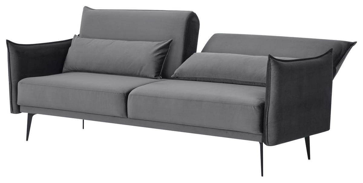 ROZKLÁDACÍ POHOVKA, kov, textil, tmavě šedá - tmavě šedá, Design, kov/textil (207/88/86cm) - Stylife