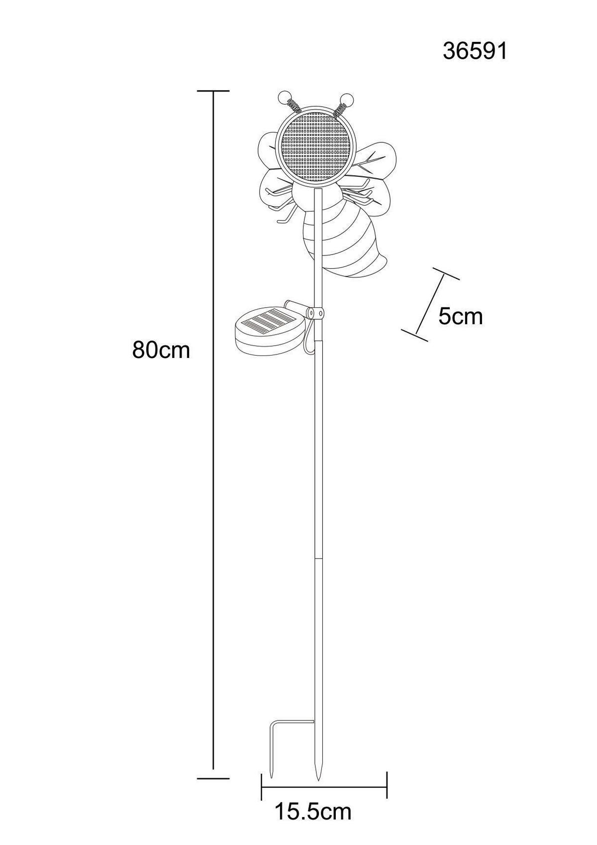SOLARLEUCHTE Coralie 15,5/5/80 cm  - Gelb/Schwarz, Design, Kunststoff/Metall (15,5/5/80cm) - Globo