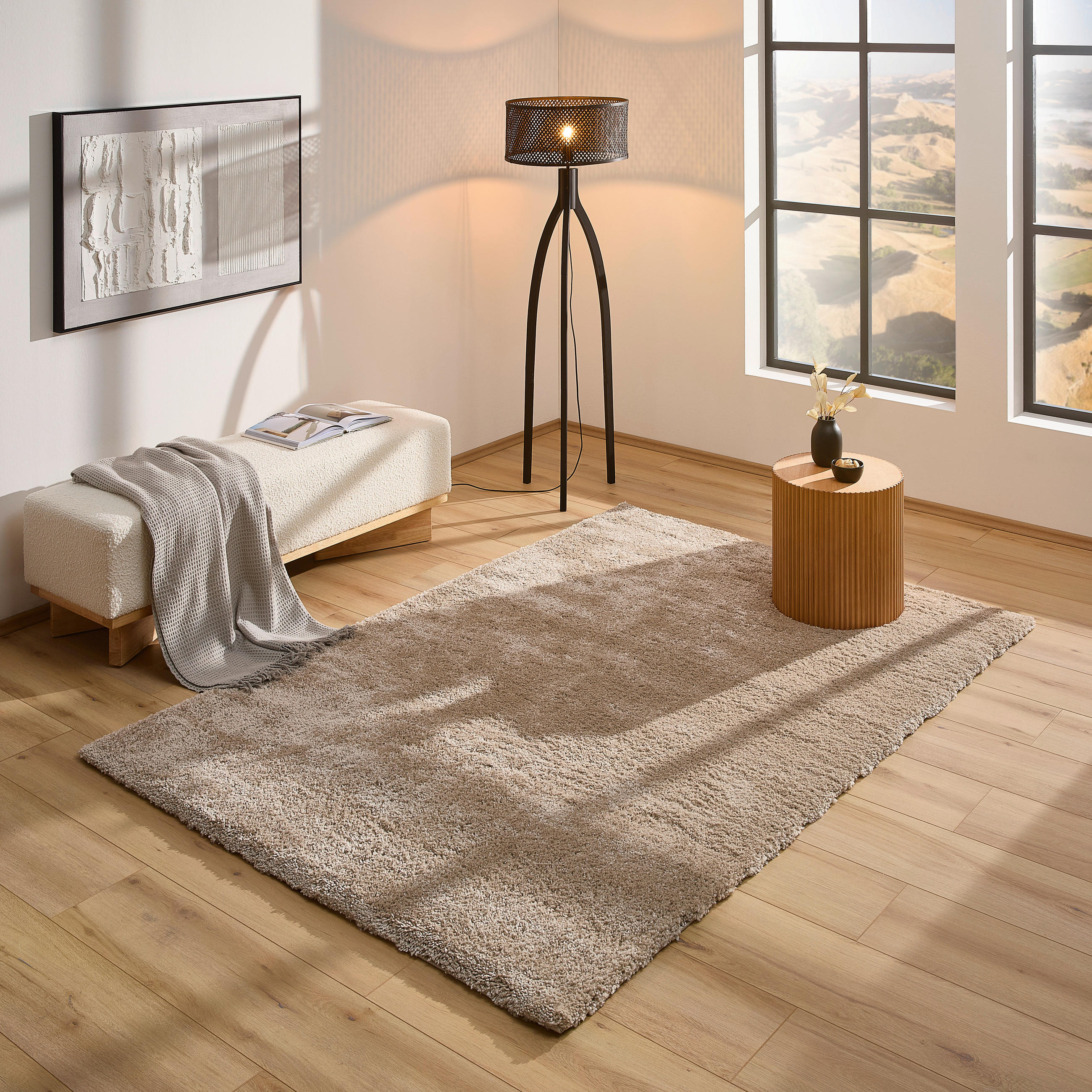 HOCHFLORTEPPICH 160/230 cm Beige  - Beige, Basics, Textil (160/230cm) - Novel