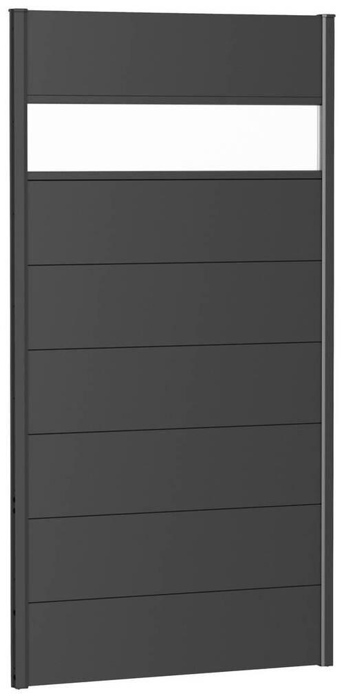 SICHTSCHUTZ - Dunkelgrau, Basics, Kunststoff/Metall (96/182/4,4cm) - Biohort