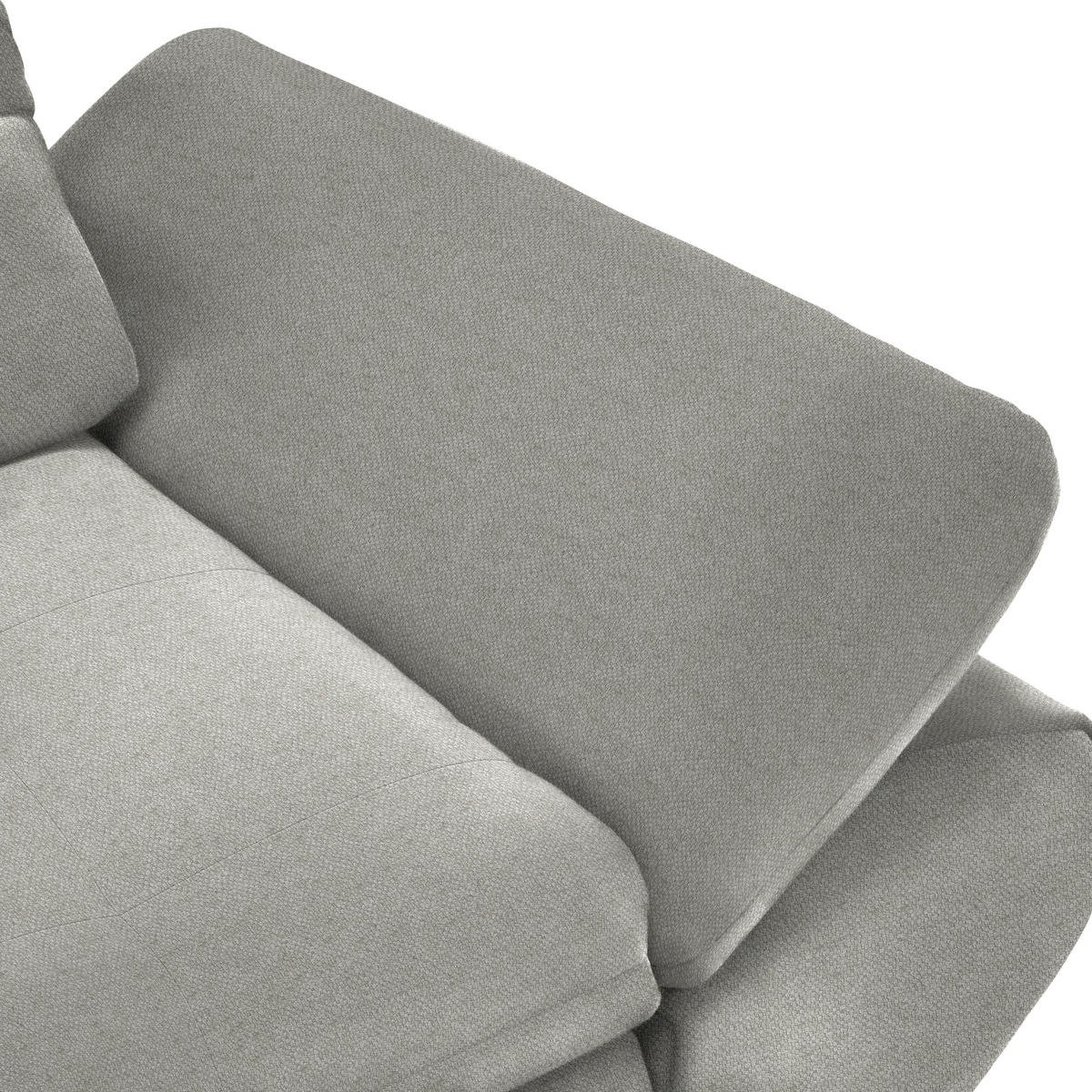 ECKSOFA Flachgewebe Hellgrau  - Hellgrau/Schwarz, Design, Textil/Metall (204/341cm) - Xora