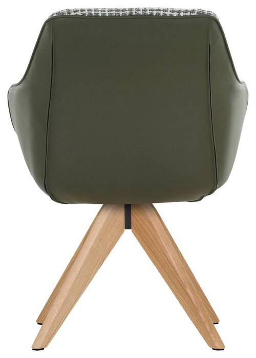 Thumbnail - Novel Armlehnstuhl, Olivgrün, Eiche, Weiß, Textil, Eiche, massiv, Drehkreuz, 60x83x65 cm, automatische Rückholfunktion, ...