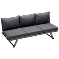 GARTENBANK 204/81/72 cm  Aluminium  - Grau, Basics, Textil/Metall (204/81/72cm) - Sieger