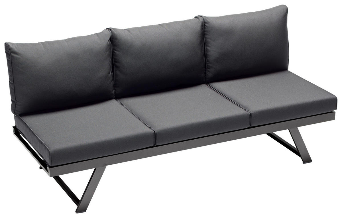 GARTENBANK 204/81/72 cm  Aluminium  - Grau, Basics, Textil/Metall (204/81/72cm) - Sieger