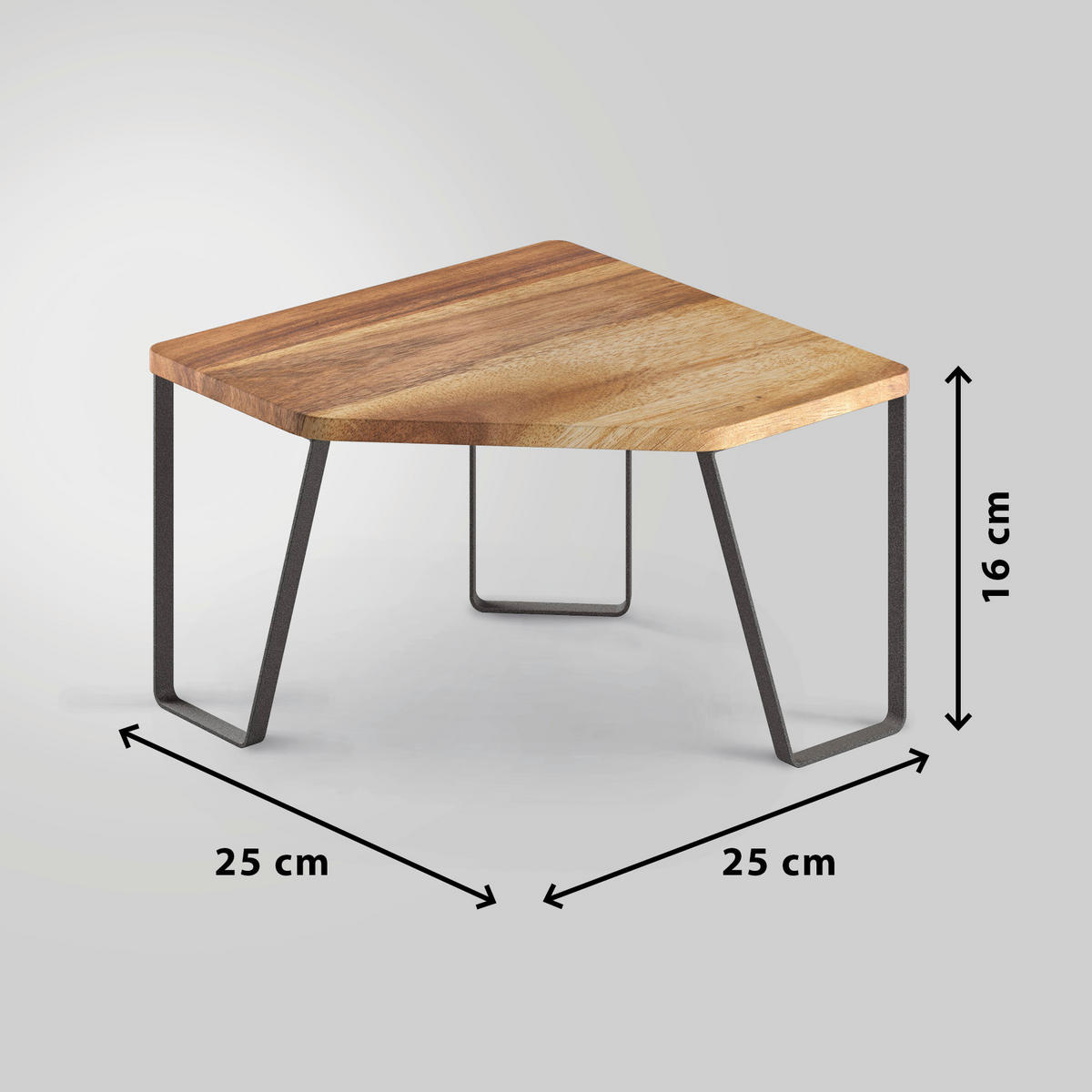 KONYHAI POLC - fekete, Basics, fa (25/25/16cm) - Metaltex