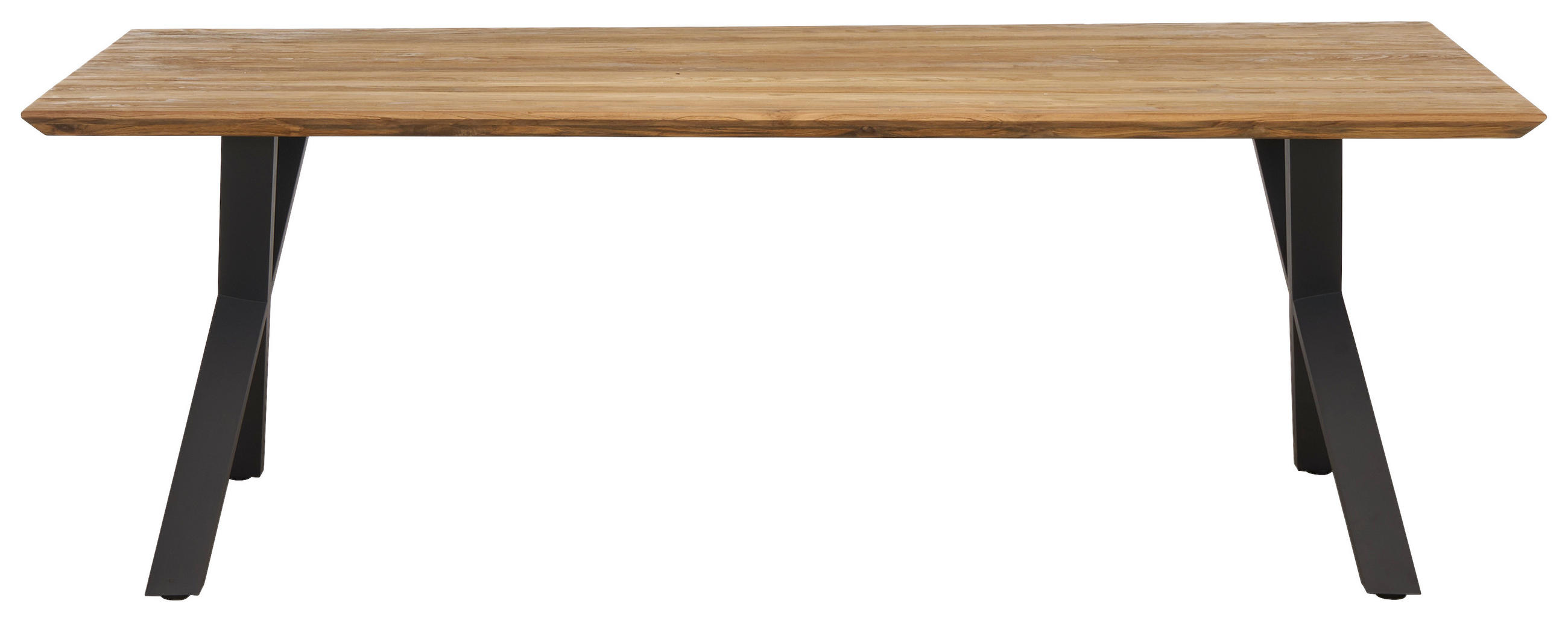 GARTENTISCH 220/100/76 cm Holz, Metall rechteckig  - Anthrazit/Teakfarben, Design, Holz/Metall (220/100/76cm) - Amatio