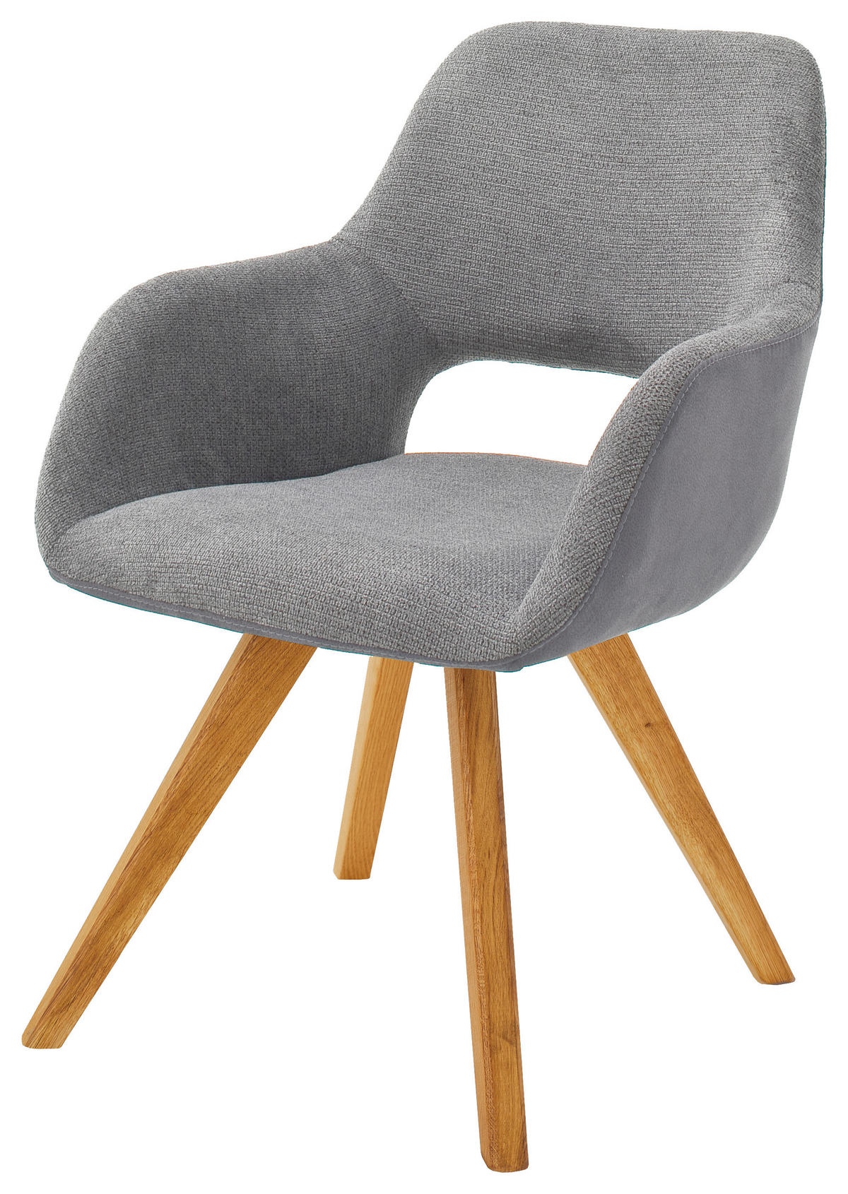 ARMLEHNSTUHL  in Flachgewebe, Mikrofaser  - Wildeiche/Eichefarben, Design, Holz/Textil (56/86/64cm) - Lomoco