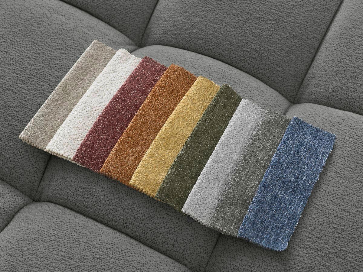 ECKSOFA Ottomane rechts  EVEREST Dunkelgrau Flachgewebe  - Dunkelgrau/Schwarz, MODERN, Kunststoff/Textil (352/210cm)