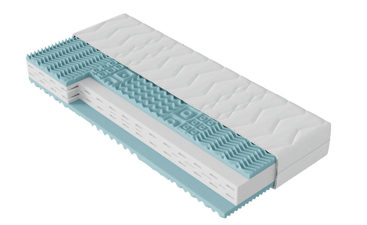 KOMFORTSCHAUMMATRATZE 120/200 cm Höhe ca. 24 cm  - Weiss, Textil (120/200cm) - Boxxx