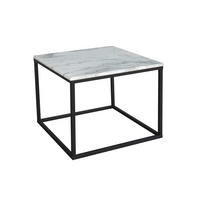 COUCHTISCH 60/60/50 cm quadratisch Schwarz, Weiß  - Schwarz/Weiß, Design, Stein/Metall (60/60/50cm) - MID.YOU