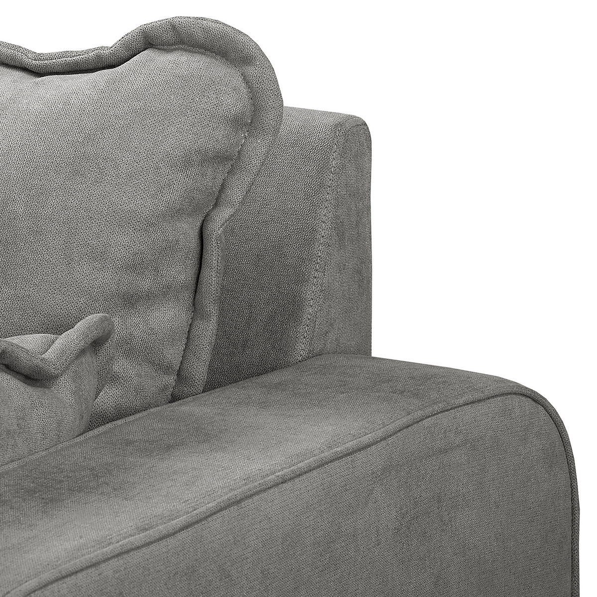 3-SITZER-SOFA Mikrofaser Grau  - Wengefarben/Grau, Design, Holz/Textil (193/86/87cm) - Livetastic