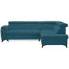 ECKSOFA in Mikrofaser Blau  - Blau/Schwarz, Design, Textil/Metall (260/203cm) - Stylife