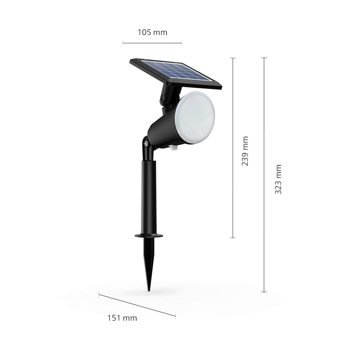 SOLARLEUCHTE 10.5/32.3/15.1 cm   - Schwarz, KONVENTIONELL, Kunststoff (10.5/32.3/15.1cm) - Philips