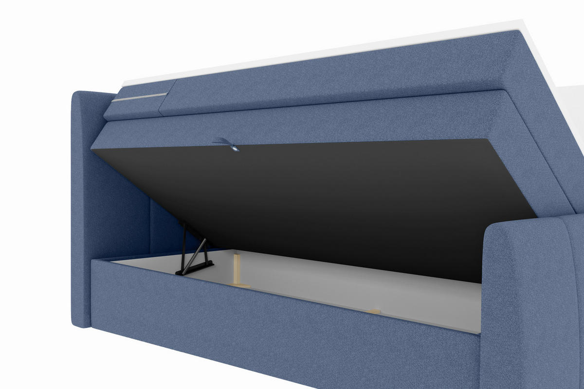 BOXSPRINGBETT 180/200 cm  in Blau  - Blau/Schwarz, Konventionell, Kunststoff/Textil (180/200cm) - Carryhome