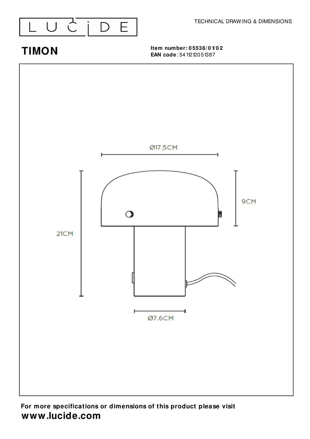 TISCHLEUCHTE 17.5/17.5/21 cm   - Messingfarben/Opal, Basics, Glas (17.5/17.5/21cm) - Lucide