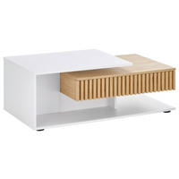 COUCHTISCH 110/60/40 cm rechteckig Weiß, Eiche Artisan  - Eiche Artisan/Weiß, Design, Holzwerkstoff (110/60/40cm) - Boxxx