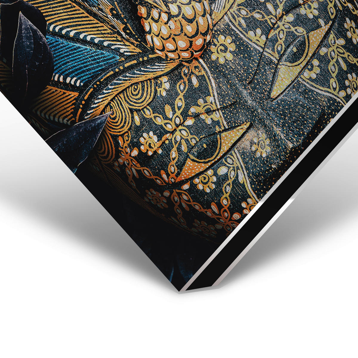 ALUMINIUMBILD 70/118 cm  - Blau/Goldfarben, Design, Kunststoff/Metall (70/118cm)