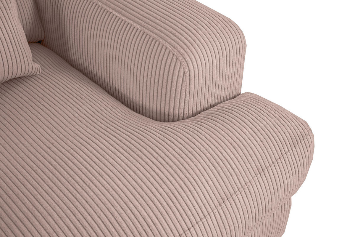 MEGASOFA Cord Rosa  - Schwarz/Rosa, MODERN, Kunststoff/Textil (260/85/112cm) - Lomoco