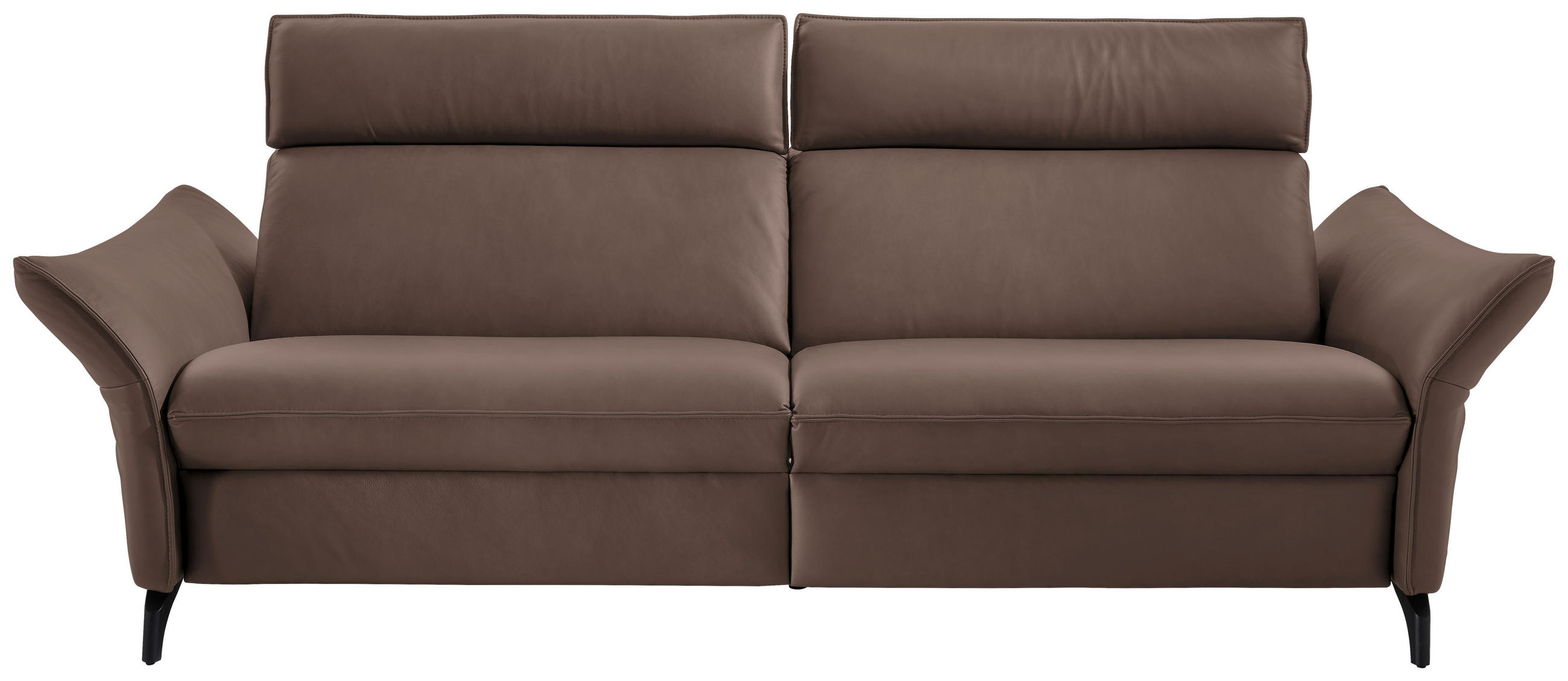 3-SITZER-SOFA Echtleder Dunkelbraun  - Anthrazit/Dunkelbraun, Design, Leder/Metall (224/94/95cm) - Himolla