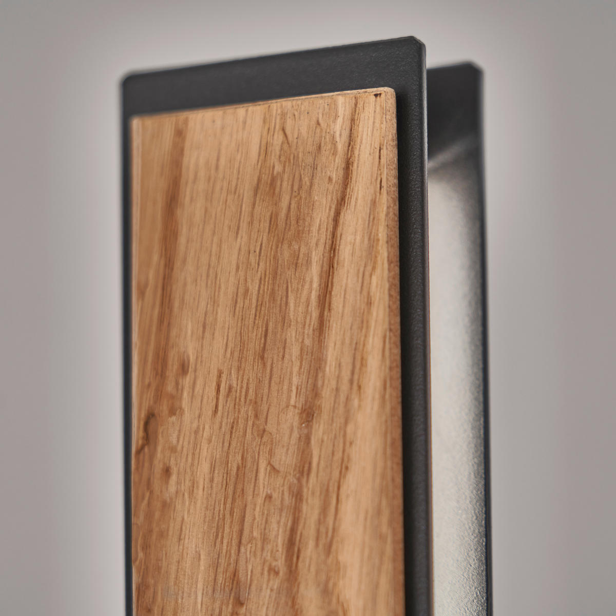 LED-STEHLEUCHTE Form 22/160/22 cm  - Eichefarben/Schwarz, Natur, Holz/Metall (22/160/22cm) - Grossmann