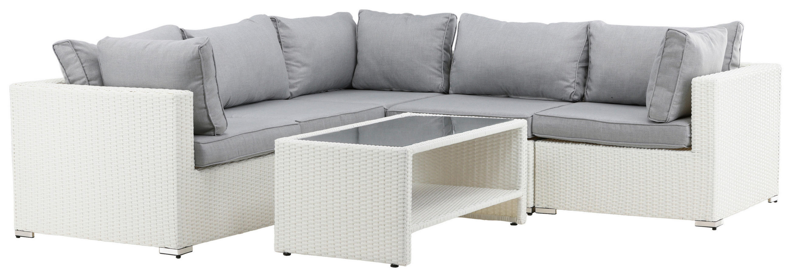 Gardenson Loungegarnitur Hellgrau 249x87 cm