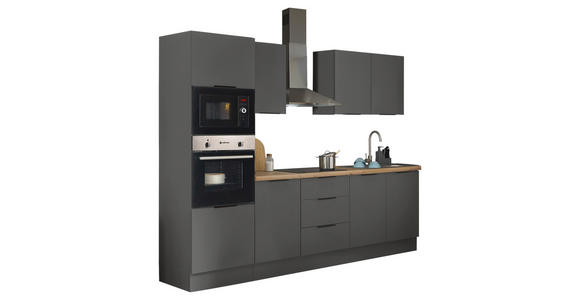KÜCHENBLOCK in Graphitfarben - Schwarz/Graphitfarben, Basics, Holzwerkstoff/Metall (270/211/60cm) - Xora