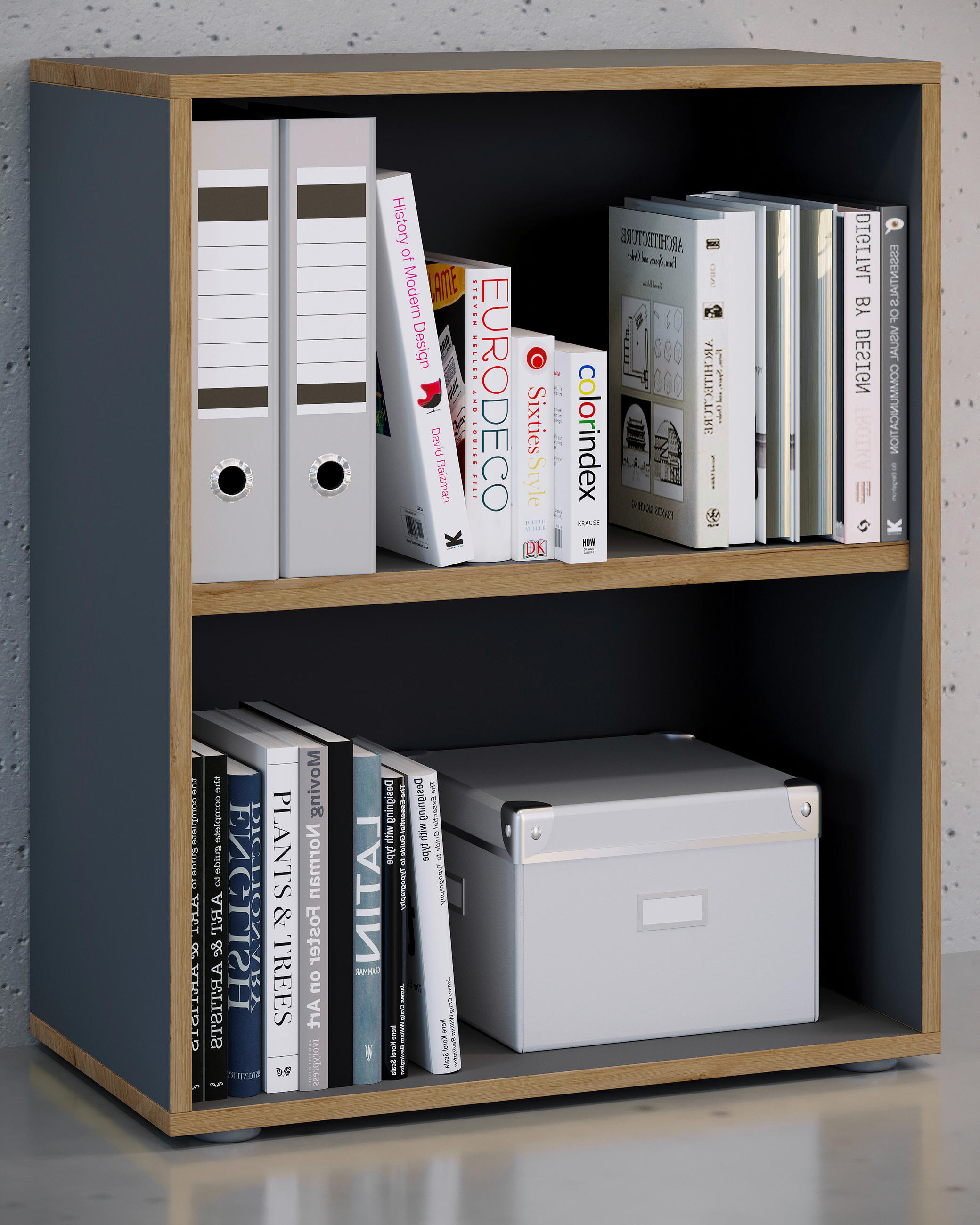 AKTENREGAL 60/74/33 cm - Honigeiche/Anthrazit, Design, Holzwerkstoff/Kunststoff (60/74/33cm) - MID.YOU