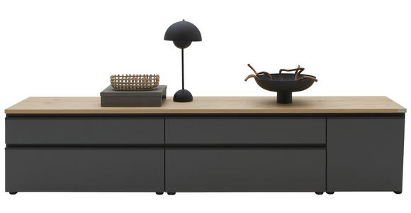 LOWBOARD  225/46/41 cm 4 Schublade(n) erweiterbar, Typenauswahl, Beimöbel erhältlich, stehend, hängend  - Eichefarben/Anthrazit, Design, Holzwerkstoff/Kunststoff (225/46/41cm) - Dieter Knoll