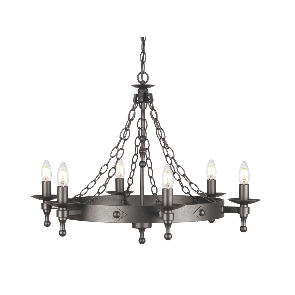 KRONLEUCHTER Elstead Graphite 74/61 cm   - Graphitfarben, ROMANTIK / LANDHAUS, Metall (74/61cm) - Elstead Lighting