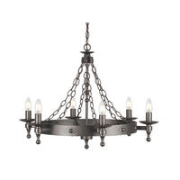 KRONLEUCHTER 74/61 cm    - Graphitfarben, Romantik / Landhaus, Metall (74/61cm) - Elstead Lighting