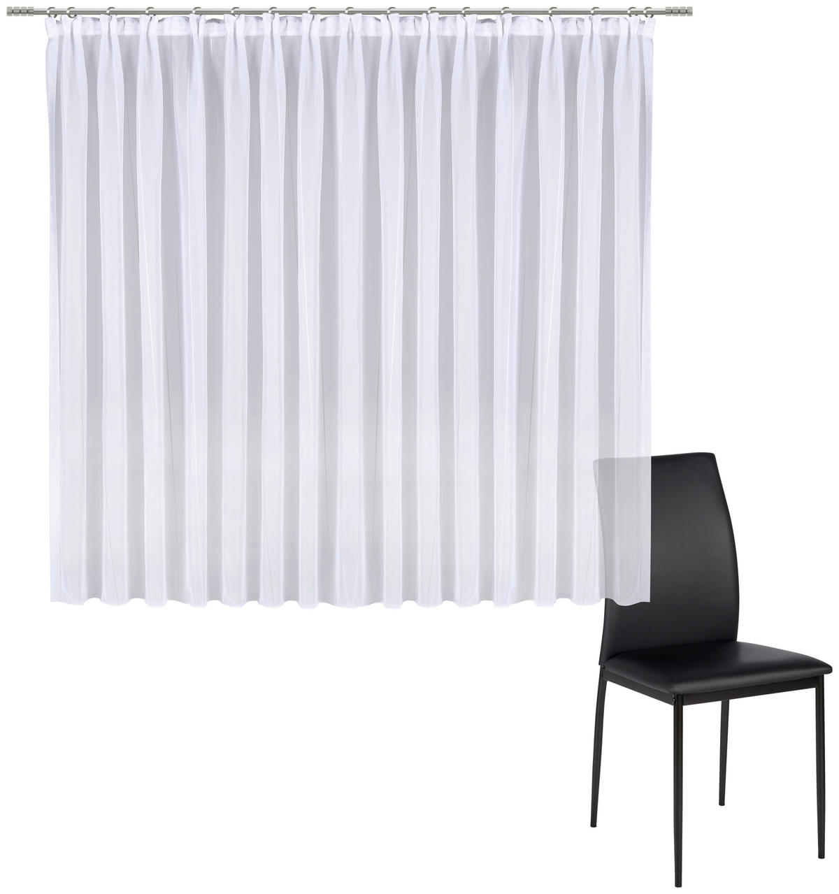 FERTIGSTORE  halbtransparent   450/145 cm  - Weiß/Grau, Basics, Textil (450/145cm) - Esposa