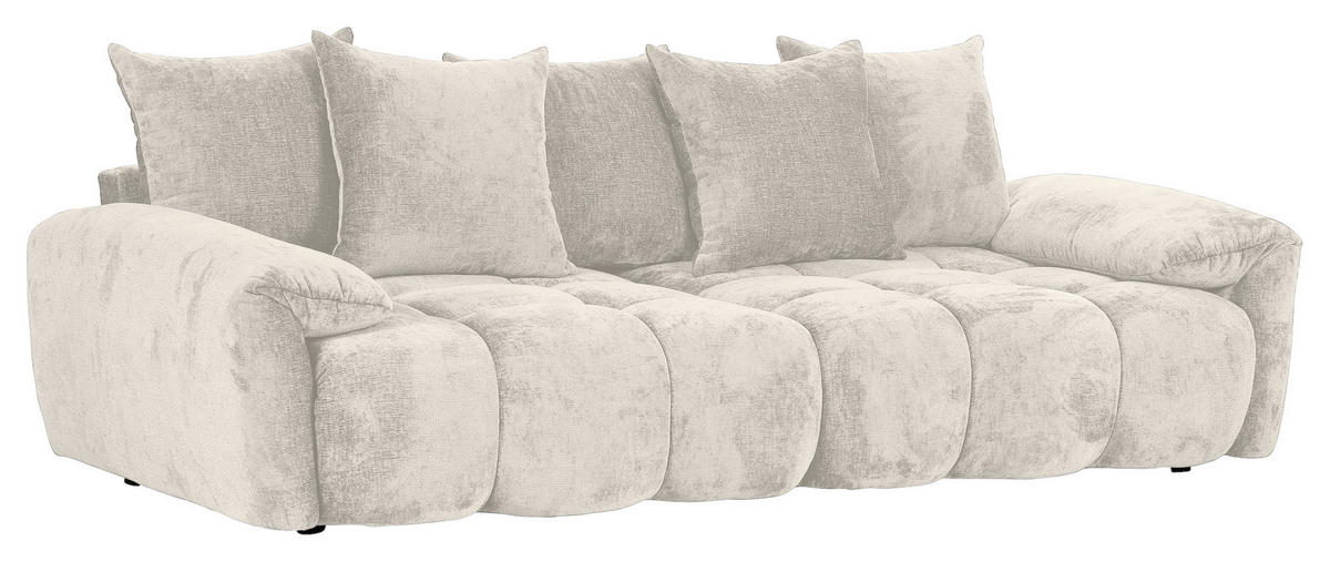 BIGSOFA in Chenille Beige  - Beige/Schwarz, Design, Kunststoff/Textil (265/67/130cm) - home24