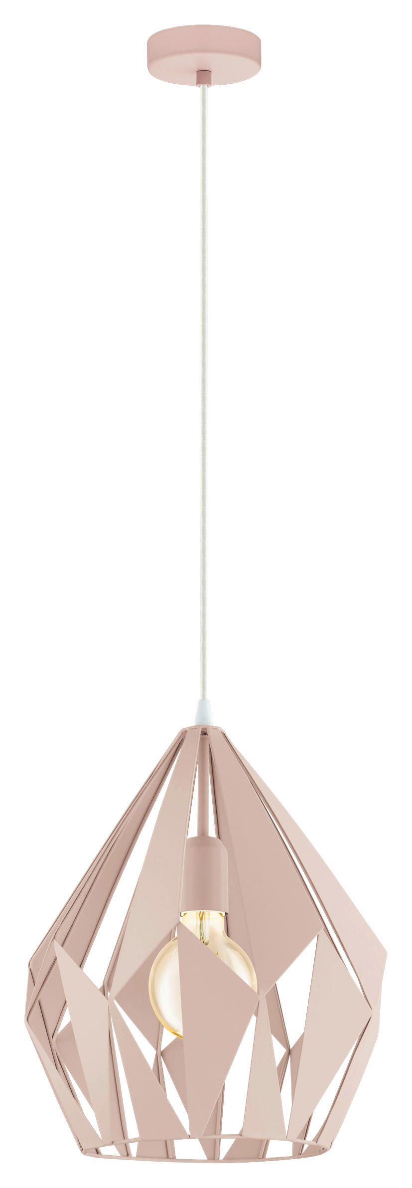 XXXLutz Hängeleuchte Hellrosa 150 cm