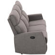 3-SITZER-SOFA Mikrofaser Grau  - Schwarz/Grau, KONVENTIONELL, Kunststoff/Textil (180/105/93cm) - Xora